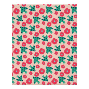 Pattern_8_Camellia en Bird_2 glanzend poster