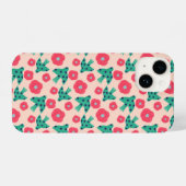 pattern_8_camellia en bird_2 iPhone case Hoesje (Achterkant horizontaal)