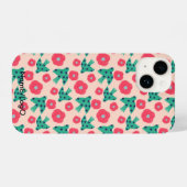 pattern_8_camellia en bird_2 iPhone case Hoesje (Achterkant horizontaal)