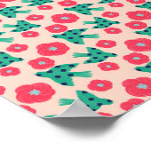 pattern_8_camellia en bird_2 matte poster (Hoek)