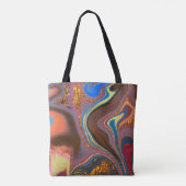 pattern abstract brown tote bag (Achterkant)