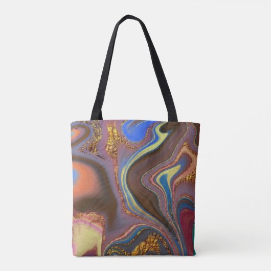 pattern abstract brown tote bag (Achterkant)