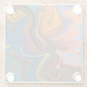 pattern abstract marbled glazen onderzetter (Achterkant)