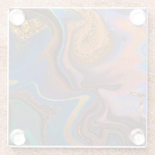 pattern abstract marbled glazen onderzetter (Achterkant)