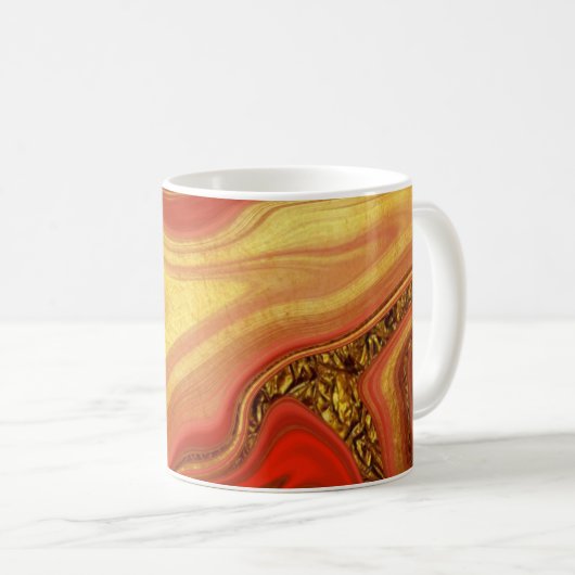 pattern abstract marbled koffiemok (Voorkant rechts)