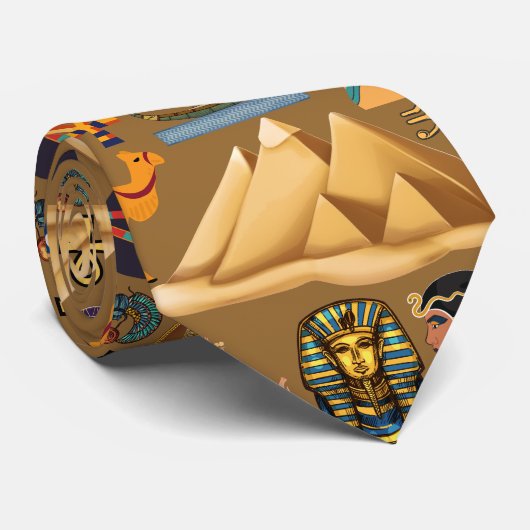 Pattern Ancient Egyptian Hieroglyphic Symbol  Stropdas (Opgerold)