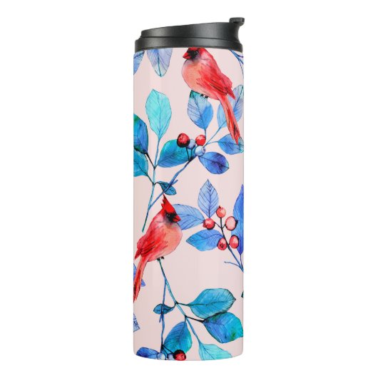 pattern background abstract red kaleidoscope desig thermosbeker (Gedraaid links)