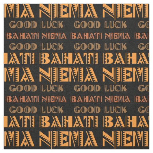 Pattern Bahati Niema, Good Luck in Swahili Stof (Swatch)