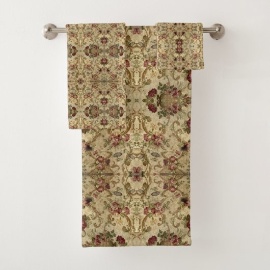 Pattern Beige Bourgogne Bad Handdoek (Insitu)