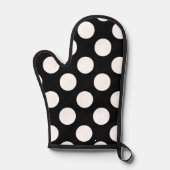 Pattern Big White Polka Dots on Black Ovenwant (Voorkant)