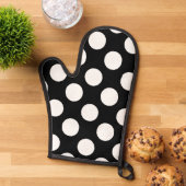 Pattern Big White Polka Dots on Black Ovenwant (Top down)