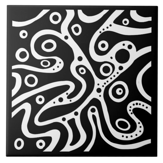 Pattern black and white tegeltje (Voorkant)