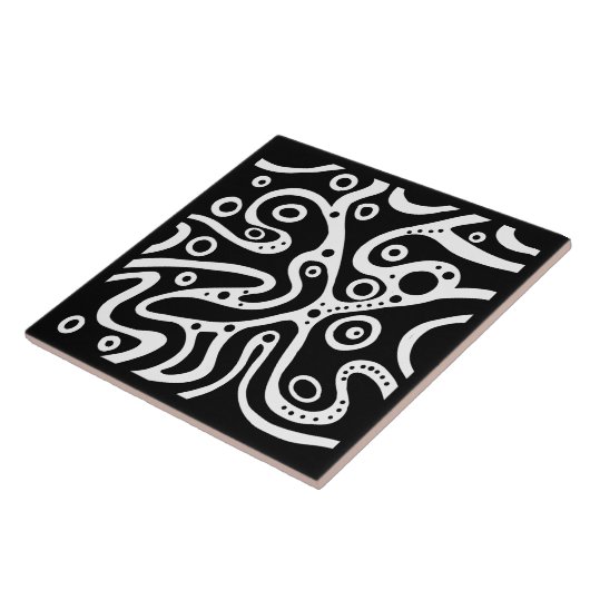 Pattern black and white tegeltje (Zijkant)