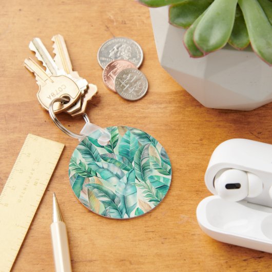 Pattern Boho Banana Leaves Sleutelhanger (Bureau)
