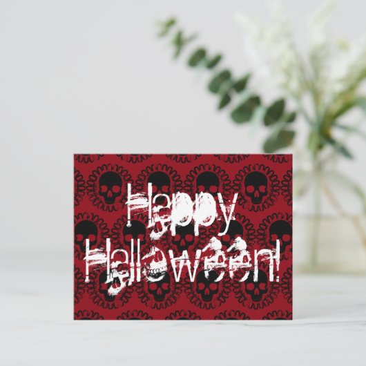 Pattern Boo. Kies elke kleur Happy Halloween Briefkaart (Staand voorkant)