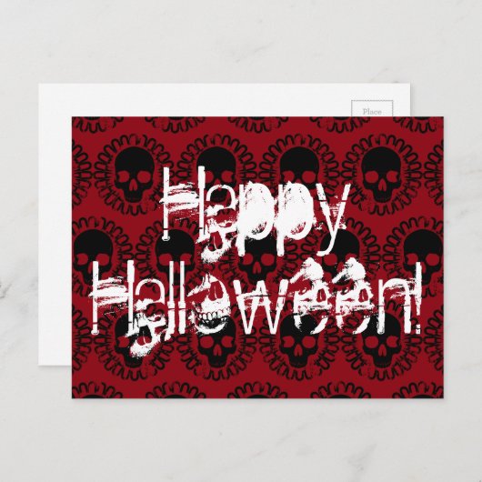 Pattern Boo. Kies elke kleur Happy Halloween Briefkaart (Voorkant / Achterkant)