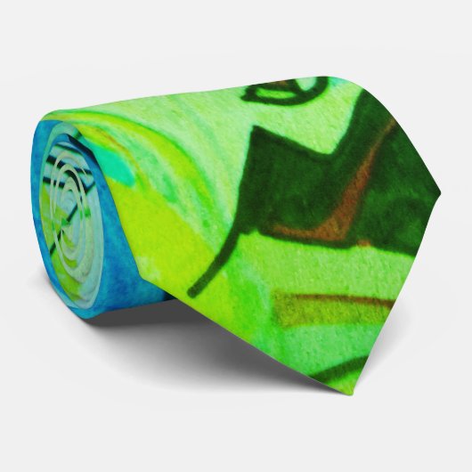 Pattern Business Modern Abstract Groen Stropdas (Opgerold)