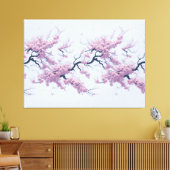 Pattern Cherry Blossoms Canvas Afdruk (Insitu (Woonkamer))