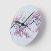 Pattern Cherry Blossoms Ronde Klok (Hoek)