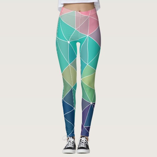 Pattern Colorful Inspiration Retro Cute Leggings (Voorkant)