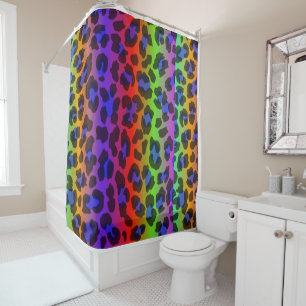 Pattern Colorful Inspiration Retro Tiger Douchegordijn