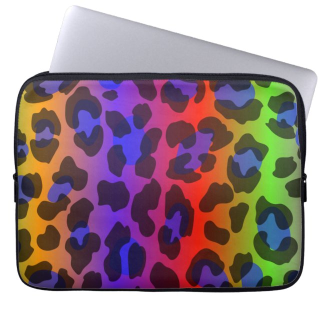 Pattern Colorful Inspiration Retro Tiger Laptop Sleeve (Voorkant)