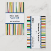 Pattern Colorful Office Manager Stripes Visitekaartje (Voorkant / Achterkant)