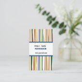 Pattern Colorful Office Manager Stripes Visitekaartje (Staand voorkant)