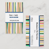 Pattern Colorful Office Manager Stripes Visitekaartje (Voorkant / Achterkant)