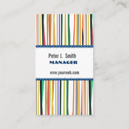 Pattern Colorful Office Manager Stripes Visitekaartje