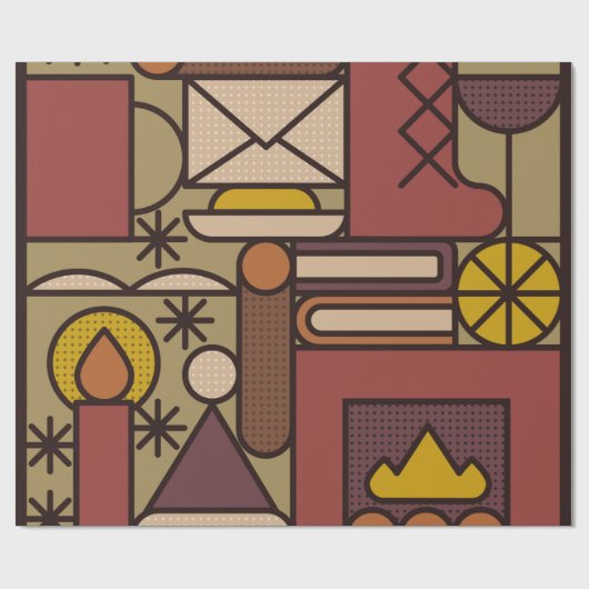 Pattern: cozy evening. Abstracische illustratie Cadeaupapier (Vlak)