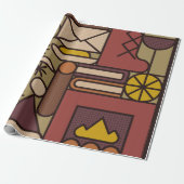 Pattern: cozy evening. Abstracische illustratie Cadeaupapier (Uitgerold)