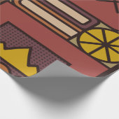 Pattern: cozy evening. Abstracische illustratie Cadeaupapier (Hoek)