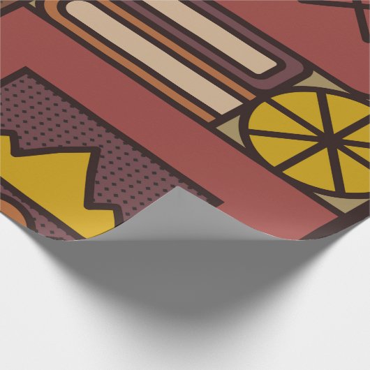 Pattern: cozy evening. Abstracische illustratie Cadeaupapier (Hoek)