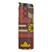 Pattern: cozy evening. Abstracische illustratie Thermosbeker (Geroteerd rechts)