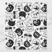 Pattern cute cat house cat, Maine Coon Wijn Etiket (Enkel label)