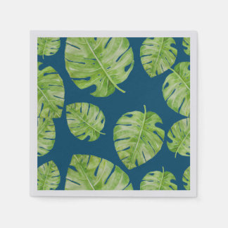 Pattern Cute Chic Banana Leaf Green Blue Servet