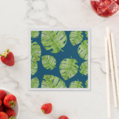 Pattern Cute Chic Banana Leaf Green Blue Servet (Insitu)