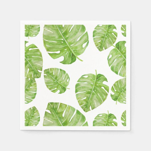 Pattern Cute Chic Banana Leaf Green White Servet (Voorkant)