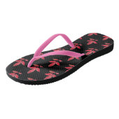 Pattern Cute Chic Leaf Colorful Black Red Teenslippers (Schuin)