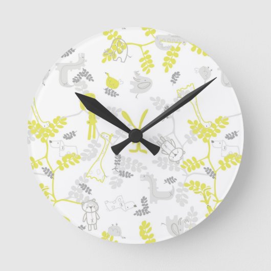 pattern displaying baby animals 2 ronde klok (Voorkant)