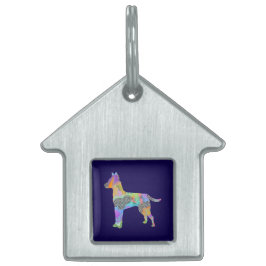 Pattern Dog House Huisdieren Naamplaatje