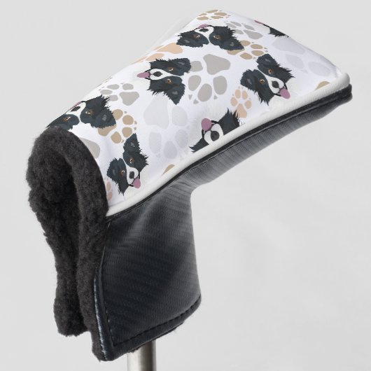 Pattern Dog Paws Border Collie Golfheadcover (3/4 voorkant)