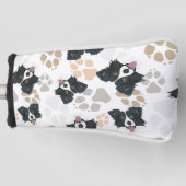 Pattern Dog Paws Border Collie Golfheadcover (Voorkant)