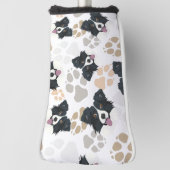Pattern Dog Paws Border Collie Golfheadcover (Draai 90)