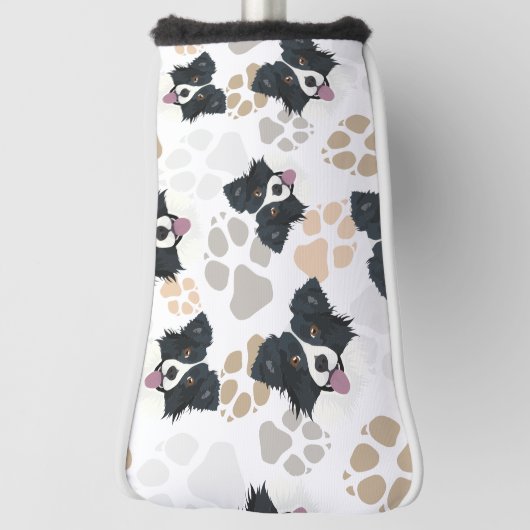 Pattern Dog Paws Border Collie Golfheadcover (Draai 90)