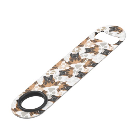 Pattern Dog paws Boxer Speed Flessenopener (Voorkant Gekanteld)