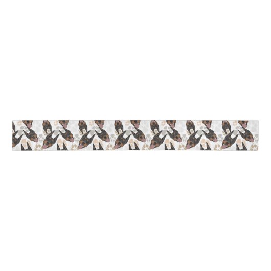 Pattern Dog Paws Doberman Grosgrain Lint (Voorkant)