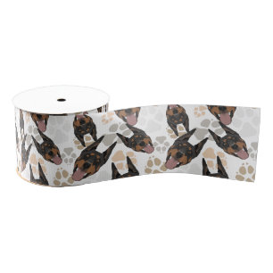 Pattern Dog Paws Doberman Grosgrain Lint