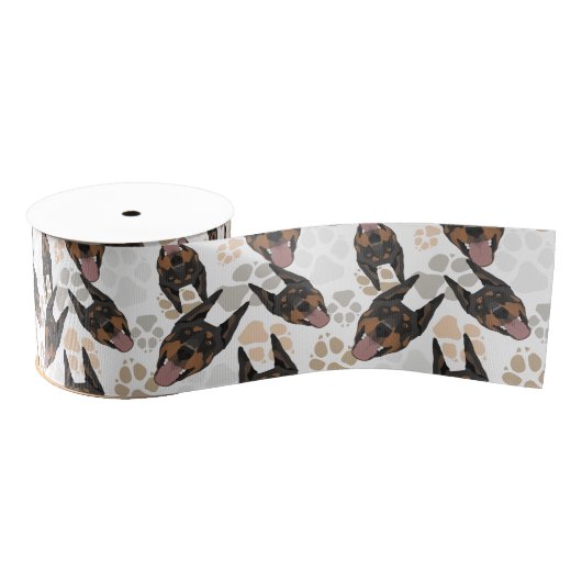 Pattern Dog Paws Doberman Grosgrain Lint (Spoel)